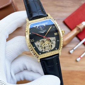 Longines Дизайн с большим колесом Элитный мужской часы Ремешок ：