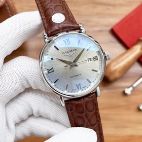 Часы Longines с тремя стрелками Элитный мужской часы Ремешок ： ре
