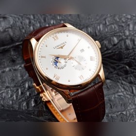 Многофункциональные мужские часы Longines Ремешок： кожаный ремешо