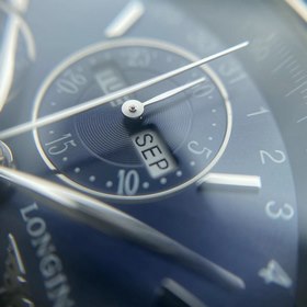 Longines восьмистрелочный часы с лунным календарем, календарь, де