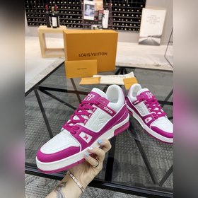 LV Популярные кроссовки для пар Верх из итальянской кожи, яркие ц