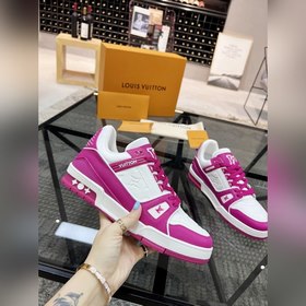 LV Популярные кроссовки для пар Верх из итальянской кожи, яркие ц