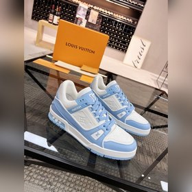 LV Популярные кроссовки для пар Верх из итальянской кожи, яркие ц