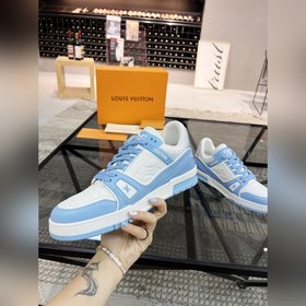 LV Популярные кроссовки для пар Верх из итальянской кожи, яркие ц