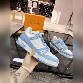 LV Популярные кроссовки для пар Верх из итальянской кожи, яркие ц