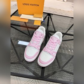 LV Популярные кроссовки для пар Верх из итальянской кожи, яркие ц