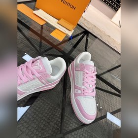 LV Популярные кроссовки для пар Верх из итальянской кожи, яркие ц