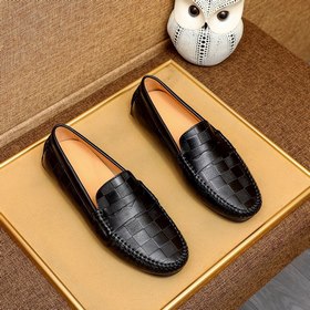 LV ботинки с закругленным носком Импортный верх из кожи первого с