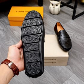 LV ботинки с закругленным носком Импортный верх из кожи первого с