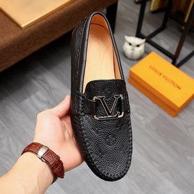 LV ботинки с закругленным носком Импортный верх из кожи первого с