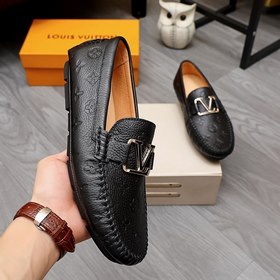 LV ботинки с закругленным носком Импортный верх из кожи первого с