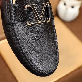 LV ботинки с закругленным носком Импортный верх из кожи первого с