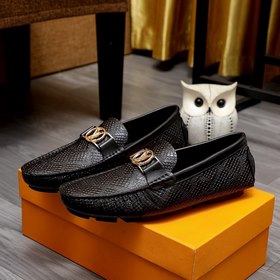 LV Новые туфли-ботинки черного цвета Импортный верх из кожи перво