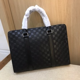 LV Мужской роскошный портфель Модель： 824-1 Новая гладкая кожаная