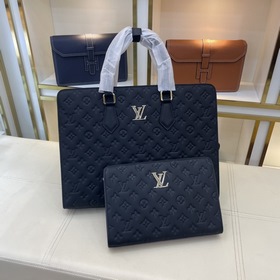 LV Мужская деловая сумка из кожи бычка, модель 3385-1 Высококачес