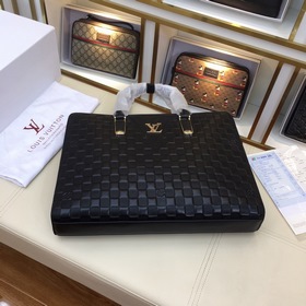 LV высококачественная мужская сумка для документов из кожи бычка,