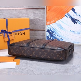 LV Мужской портфель для документов, черный, модель M41125 PORTE-D