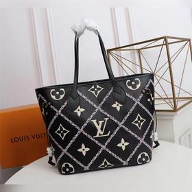 LV Модель 46040 Двухцветная сумка-тоут с вышитыми нитками, сумка-