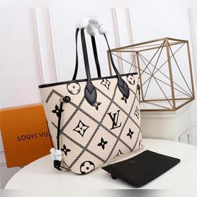 LV Модель 46040 Двухцветная сумка-тоут с вышитыми нитками, сумка-
