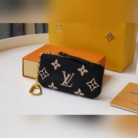 LV Кошелек для ключей Модель M80885 Черный с шелкографией Элегант