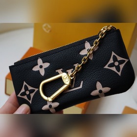 LV Кошелек для ключей Модель M80885 Черный с шелкографией Элегант