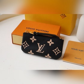 LV Кошелек для ключей Модель M80885 Черный с шелкографией Элегант