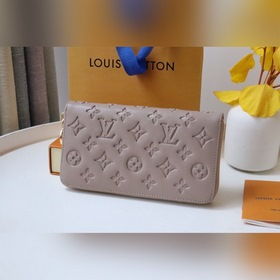 LV Кошелек на молнии Модель M81510 Изготовлен из кожи ягненка с т