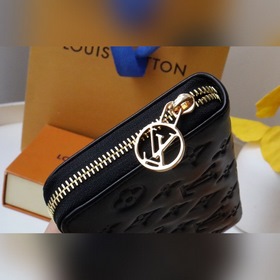 LV Кошелек на молнии Модель M81510 Изготовлен из кожи ягненка с т