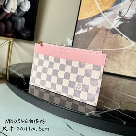 LV Slim Purse Карманная сумка Модель N80346 Белый розовый Сумка