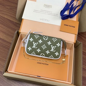 LV Mini Pochette Accessoires клатч, модель M81284, зеленый  Эта
