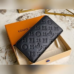 LV Модель M81510 Черный кожаный кошелек с одной молнией Этот ко