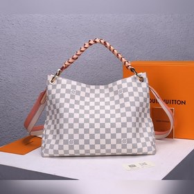 LV Beaubourg Hobo Белая сумка с плетеными ручками, средний размер