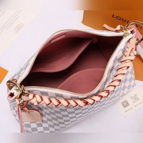 LV Beaubourg Hobo Белая сумка с плетеными ручками, средний размер