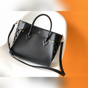 LV Сумка с двумя ручками, модель M53826, черная вышивка, фурниту