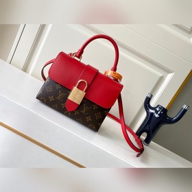 LV Модель M44322 Старинный красный сумка через плечо Кожа являет