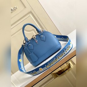 LV Модель 57426 Синяя сумка через плечо Сумка Alma BB из яркой ко
