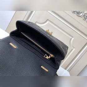 Сумка LV Madeleine BB, модель M46008, черная с тиснением, маленьк