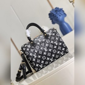 LV SPEEDY BANDOULIERE 25 Сумка-подушка Модель M59609 Черный деним
