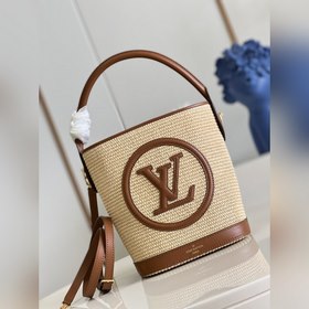 LV Модель M59962 Коричневая сумка-ведро Серия плетеных сумок с в