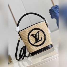 LV Модель M59962 Черный Серия сумок-ведра Плетеные вышивки Сумка-