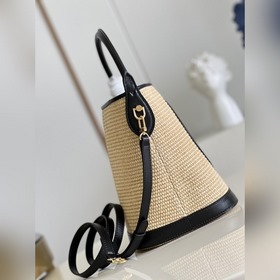 LV Модель M59962 Черный Серия сумок-ведра Плетеные вышивки Сумка-