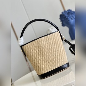 LV Модель M59962 Черный Серия сумок-ведра Плетеные вышивки Сумка-