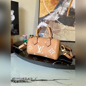 LV Nano Speedy сумка, модель M81456, коричневая с шелкографией