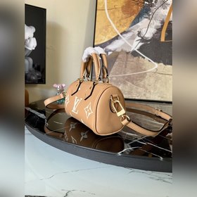 LV Nano Speedy сумка, модель M81456, коричневая с шелкографией  