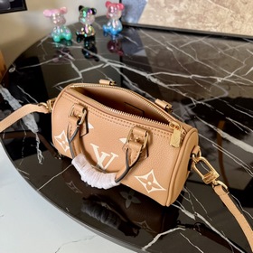 LV Nano Speedy сумка, модель M81456, коричневая с шелкографией  