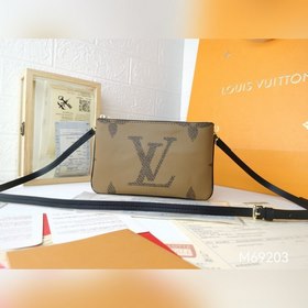 LV Модель M69203 Сумка на цепочке, кофейный цвет с шелкографией Э