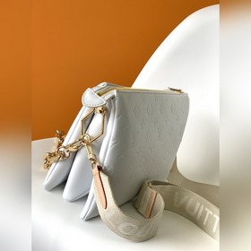 LV Модель M57793 Белая маленькая сумка с цепочкой Блеснула на мод