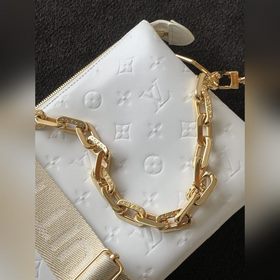 LV Модель M57793 Белая маленькая сумка с цепочкой Блеснула на мод