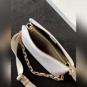 LV Модель M57793 Белая маленькая сумка с цепочкой Блеснула на мод