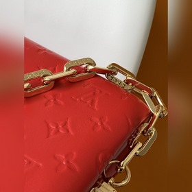 LV Модель M57792 Ярко-красная маленькая сумка с цепочкой через п